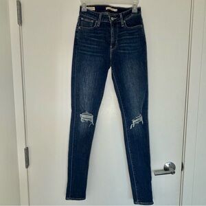 Size 26 Levi’s 721 High Rise Skinny Jeans Women's Knee Hole Denim Distressed